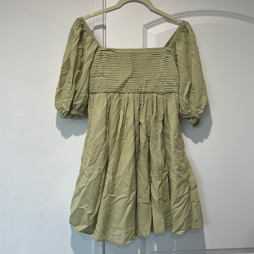 Abercrombie Sage Green Mini Dress with Pockets (can be worn strapless)
